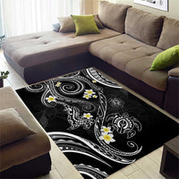 Polynesia Tribal Area Rug Tentacles Plumeria