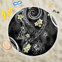 Polynesia Tribal Beach Blanket Tentacles Plumeria