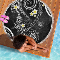 Polynesia Tribal Beach Blanket Tentacles Plumeria