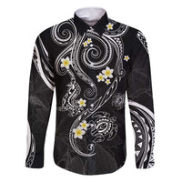 Polynesia Tribal Family Matching Off Shoulder Maxi Dress and Hawaiian Shirt Tentacles Plumeria