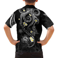 Polynesia Tribal Kid Hawaiian Shirt Tentacles Plumeria