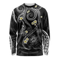 Polynesia Tribal Long Sleeve Shirt Tentacles Plumeria