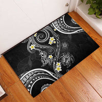 Polynesia Tribal Rubber Doormat Tentacles Plumeria