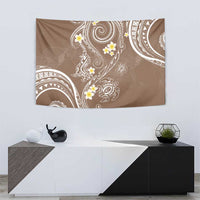 Polynesia Tribal Tapestry Mocha Plumeria Tentacles