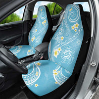 Polynesia Tribal Car Seat Cover Turquoise Plumeria Tentacles