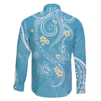 Polynesia Tribal Family Matching Tank Maxi Dress and Hawaiian Shirt Turquoise Plumeria Tentacles