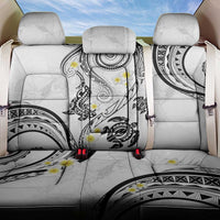 Polynesia Tribal Back Car Seat Cover White Plumeria Tentacles
