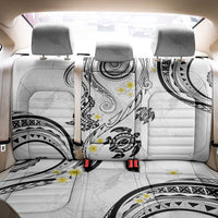 Polynesia Tribal Back Car Seat Cover White Plumeria Tentacles