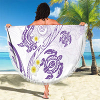 Polynesia Tribal Beach Blanket Lilac Plumeria Tentacles