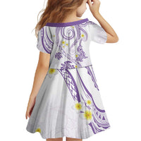 Polynesia Tribal Family Matching Off Shoulder Maxi Dress and Hawaiian Shirt Lilac Plumeria Tentacles