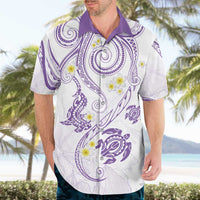 Polynesia Tribal Hawaiian Shirt Lilac Plumeria Tentacles