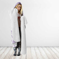 Polynesia Tribal Hooded Blanket Lilac Plumeria Tentacles