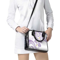 Polynesia Tribal Shoulder Handbag Lilac Plumeria Tentacles