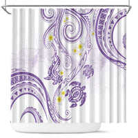 Polynesia Tribal Shower Curtain Lilac Plumeria Tentacles