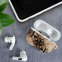 Bula Fiji Plumeria Tagimoucia Salusalu Beige AirPods Case Kaiviti Masi - Polynesian Pride