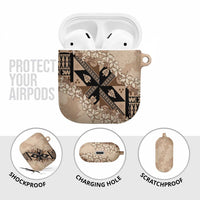 Bula Fiji Plumeria Tagimoucia Salusalu Beige AirPods Case Kaiviti Masi - Polynesian Pride