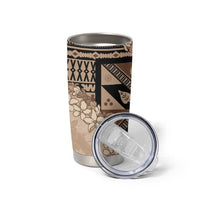 Bula Fiji Plumeria Tagimoucia Salusalu Beige Tumbler Cup Kaiviti Masi LT7 - Polynesian Pride