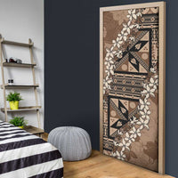 Bula Fiji Plumeria Tagimoucia Salusalu Mocha Door Cover Kaiviti Masi LT7 - Polynesian Pride