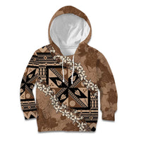 Bula Fiji Plumeria Tagimoucia Salusalu Mocha Kid Hoodie Kaiviti Masi LT7 Hoodie Mocha - Polynesian Pride