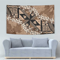Bula Fiji Plumeria Tagimoucia Salusalu Mocha Tapestry Kaiviti Masi - Polynesian Pride