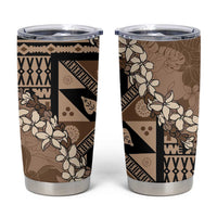 Bula Fiji Plumeria Tagimoucia Salusalu Mocha Tumbler Cup Kaiviti Masi LT7 Mocha - Polynesian Pride