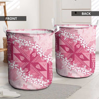 Bula Fiji Plumeria Tagimoucia Salusalu Pink Laundry Basket Kaiviti Masi - Polynesian Pride