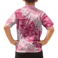 Bula Fiji Plumeria Tagimoucia Salusalu Pink Kid Hawaiian Shirt Kaiviti Masi LT7 - Polynesian Pride