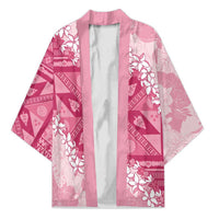 Bula Fiji Plumeria Tagimoucia Salusalu Pink Kimono Kaiviti Masi - Polynesian Pride