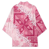 Bula Fiji Plumeria Tagimoucia Salusalu Pink Kimono Kaiviti Masi - Polynesian Pride