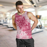 Bula Fiji Plumeria Tagimoucia Salusalu Pink Men Tank Top Kaiviti Masi LT7 Pink - Polynesian Pride