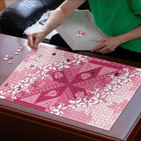 Bula Fiji Plumeria Tagimoucia Salusalu Pink Puzzle Kaiviti Masi - Polynesian Pride