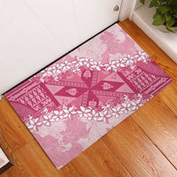 Bula Fiji Plumeria Tagimoucia Salusalu Pink Rubber Doormat Kaiviti Masi - Polynesian Pride