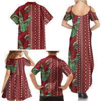 Women's Day Samoa Malu Tattoo Inspired Mix Teuila Family Matching Summer Maxi Dress and Hawaiian Shirt Scarlet LT7 - Polynesian Pride