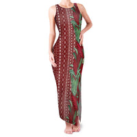 Women's Day Samoa Malu Tattoo Inspired Mix Teuila Family Matching Tank Maxi Dress and Hawaiian Shirt Scarlet LT7 Mom's Dress Scarlet - Polynesian Pride