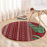 Women's Day Samoa Malu Tattoo Inspired Mix Teuila Round Carpet Scarlet