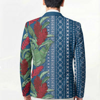 Women's Day Samoa Malu Tattoo Inspired Mix Teuila Blazer Royal Blue