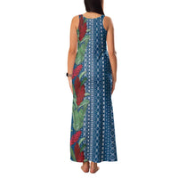 Women's Day Samoa Malu Tattoo Inspired Mix Teuila Family Matching Tank Maxi Dress and Hawaiian Shirt Royal Blue LT7 - Polynesian Pride