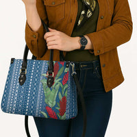 Women's Day Samoa Malu Tattoo Inspired Mix Teuila Leather Bag Royal Blue