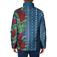 Women's Day Samoa Malu Tattoo Inspired Mix Teuila Padded Jacket Royal Blue