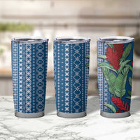 Women's Day Samoa Malu Tattoo Inspired Mix Teuila Tumbler Cup Royal Blue