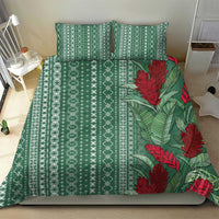 Women's Day Samoa Malu Tattoo Inspired Mix Teuila Bedding Set Sage Green