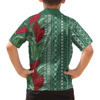 Women's Day Samoa Malu Tattoo Inspired Mix Teuila Family Matching Summer Maxi Dress and Hawaiian Shirt Sage Green LT7 - Polynesian Pride