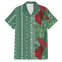 Women's Day Samoa Malu Tattoo Inspired Mix Teuila Family Matching Summer Maxi Dress and Hawaiian Shirt Sage Green LT7 Dad's Shirt - Short Sleeve Sage Green - Polynesian Pride