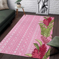Women's Day Samoa Malu Tattoo Inspired Mix Teuila Area Rug Rose Pink