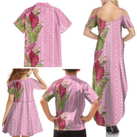 Women's Day Samoa Malu Tattoo Inspired Mix Teuila Family Matching Summer Maxi Dress and Hawaiian Shirt Rose Pink LT7 - Polynesian Pride