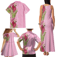 Women's Day Samoa Malu Tattoo Inspired Mix Teuila Family Matching Tank Maxi Dress and Hawaiian Shirt Rose Pink LT7 - Polynesian Pride