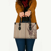 Women's Day Samoa Malu Tattoo Inspired Mix Teuila Leather Bag Vintage Tapa