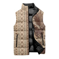 Women's Day Samoa Malu Tattoo Inspired Mix Teuila Sleeveless Puffer Jacket Vintage Tapa