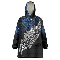 Maori Matariki Wearable Blanket Hoodie Landscape Styled Fern - Galaxy