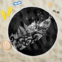Maori Matariki Beach Blanket Landscape Styled Fern - Monochrome